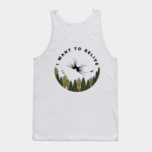 I Want to Belive - Shadow Ship - Circle - White - Sci-Fi Tank Top